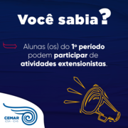 Alunos do primeiro período dos cursos de graduação podem participar de ações extensionistas Divulgação: Centro de Extensão de Mariana (CEMAR)